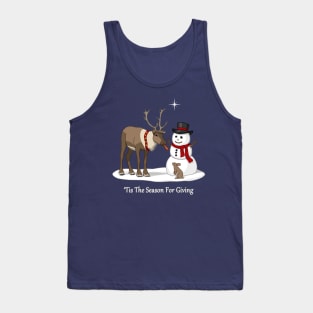 Reindeer Sharing Snowman Carrot Nose with Rabbit Tank Top